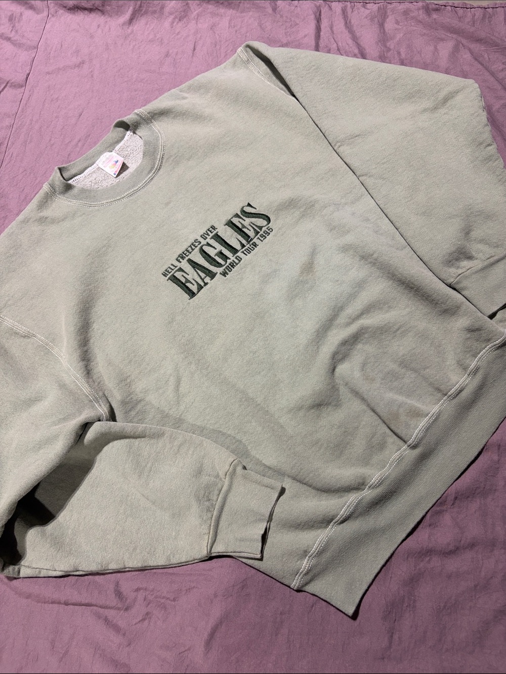 Sage Green Eagles “Hell Freezes Over-World Tour 1995” Crewneck Sweatshirt